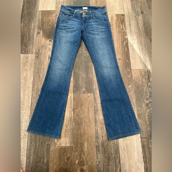 Hudson Signature Bootcut Flap Pockets Mid Rise Medium Blue Jeans Women's Size 28 - Picture 2 of 9